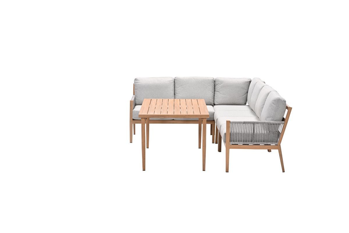 Garden Impressions Sardinia lounge-dining set 5dlg.zand rope, light teak look frame