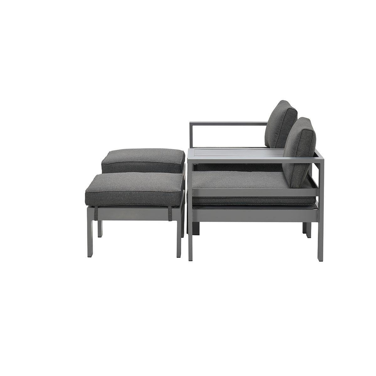 Garden Impressions Bolsena balkonset 5-delig artic grijs frame reflex zwarte kussens