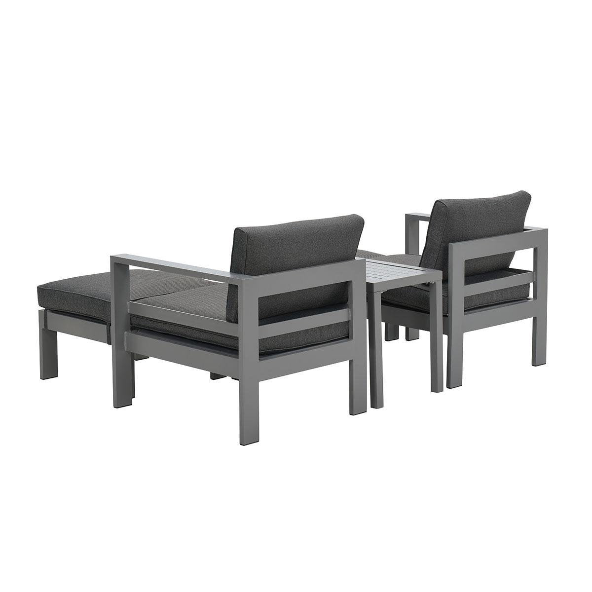 Garden Impressions Bolsena balkonset 5-delig artic grijs frame reflex zwarte kussens