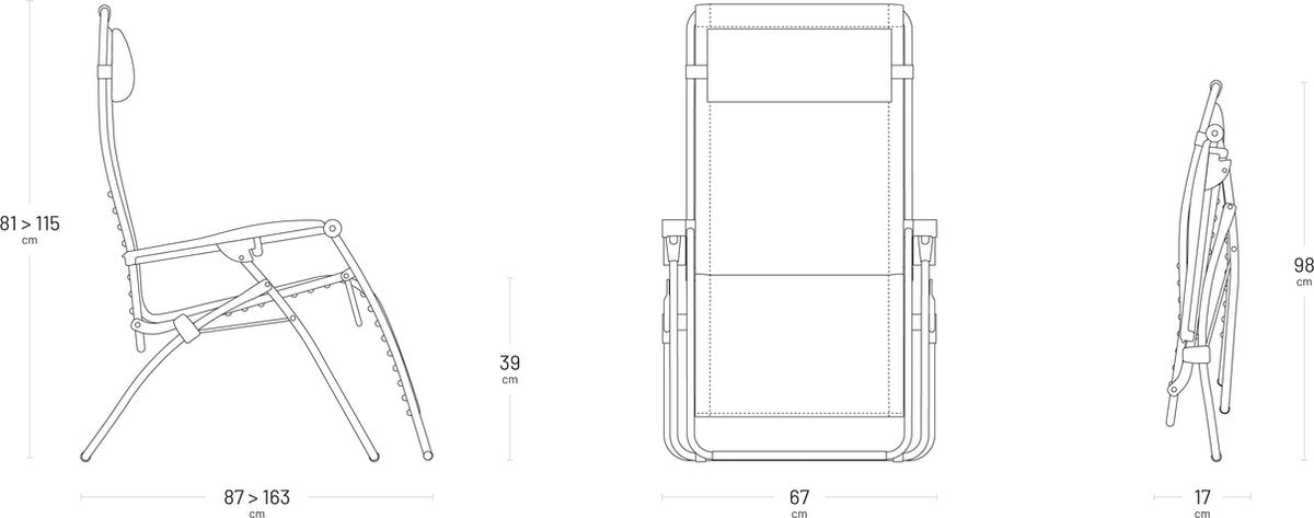 Lafuma RSXA bat 24 toile porteuse tube acier ocean
