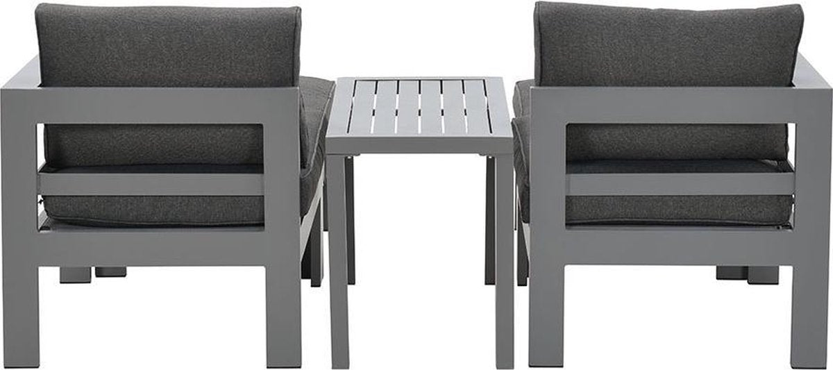 Garden Impressions Bolsena balkonset 5-delig artic grijs frame reflex zwarte kussens