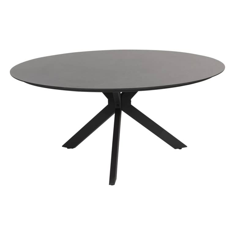 Taste 4SO Rhodos dining stoel + 4 Seasons Outdoor Locarno tafel HPL slate antraciet 160 Ø cm
