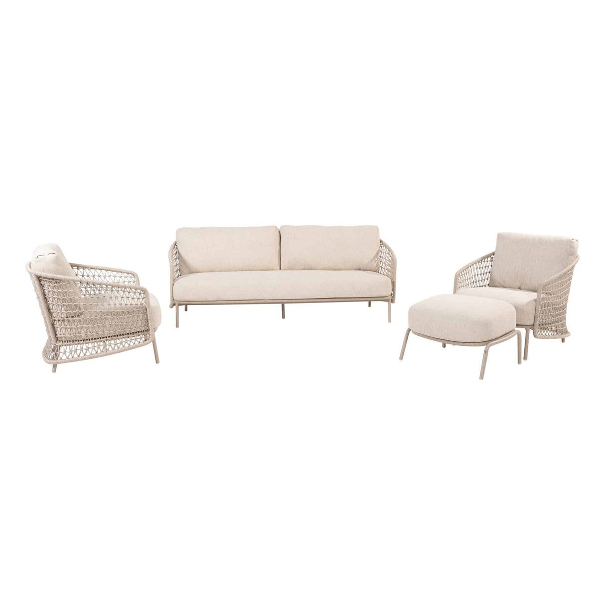 4 Seasons Outdoor Puccini loungeset + voetenbank, zonder salontafel