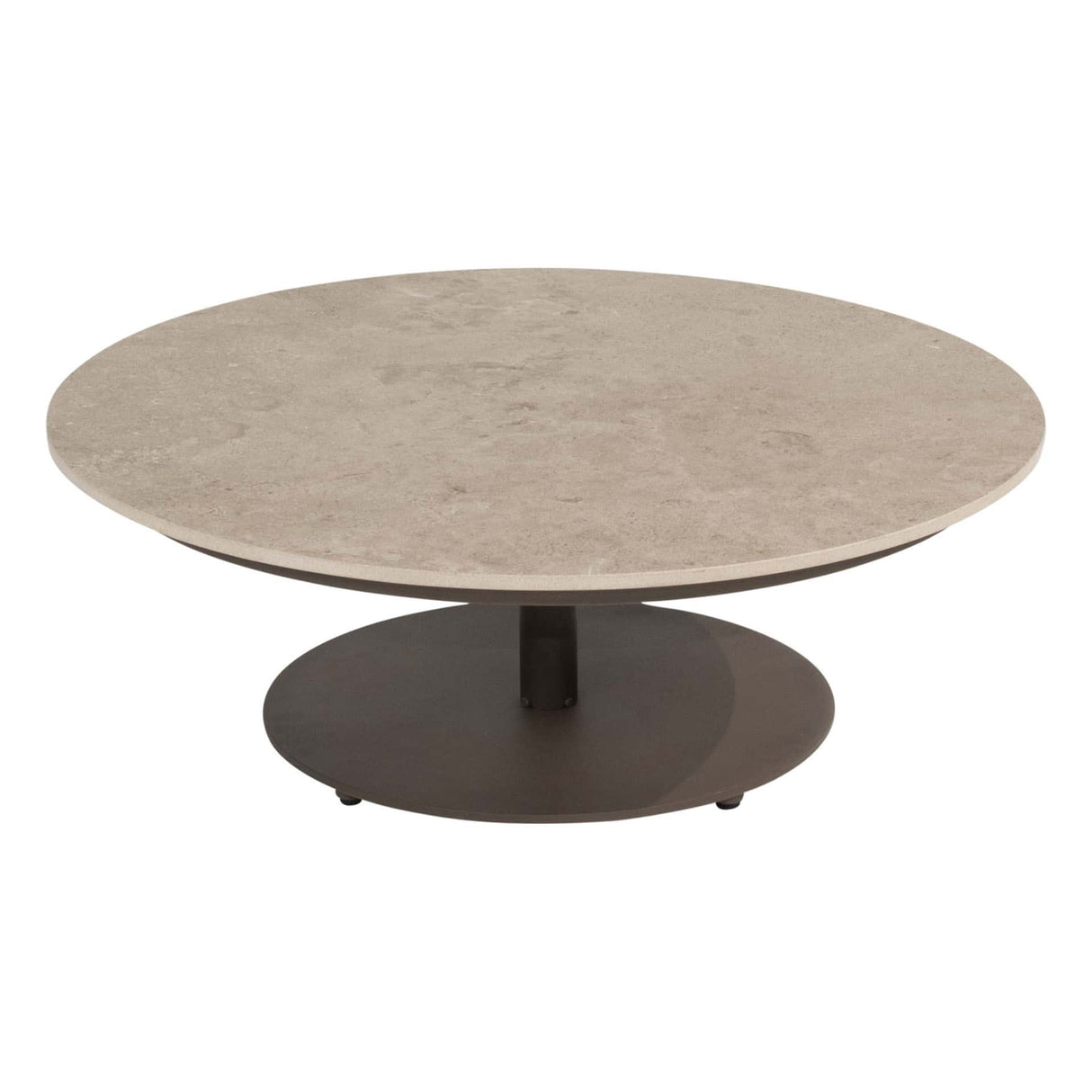4 Seasons Outdoor Boaz salontafel met keramisch tafelblad, centrale poot terre 80 cm. Ø (H 30)