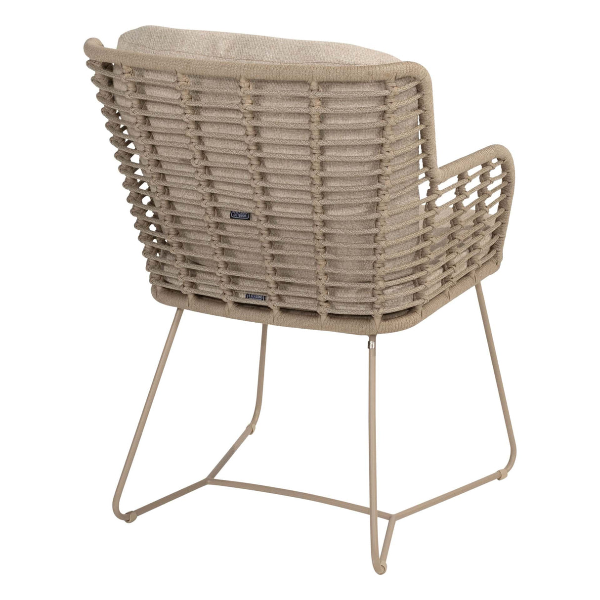 4 Seasons Outdoor Fabrice dining stoel latte + Taste 4SO Prado tafel met keramisch tafelblad barrel latte 240 cm