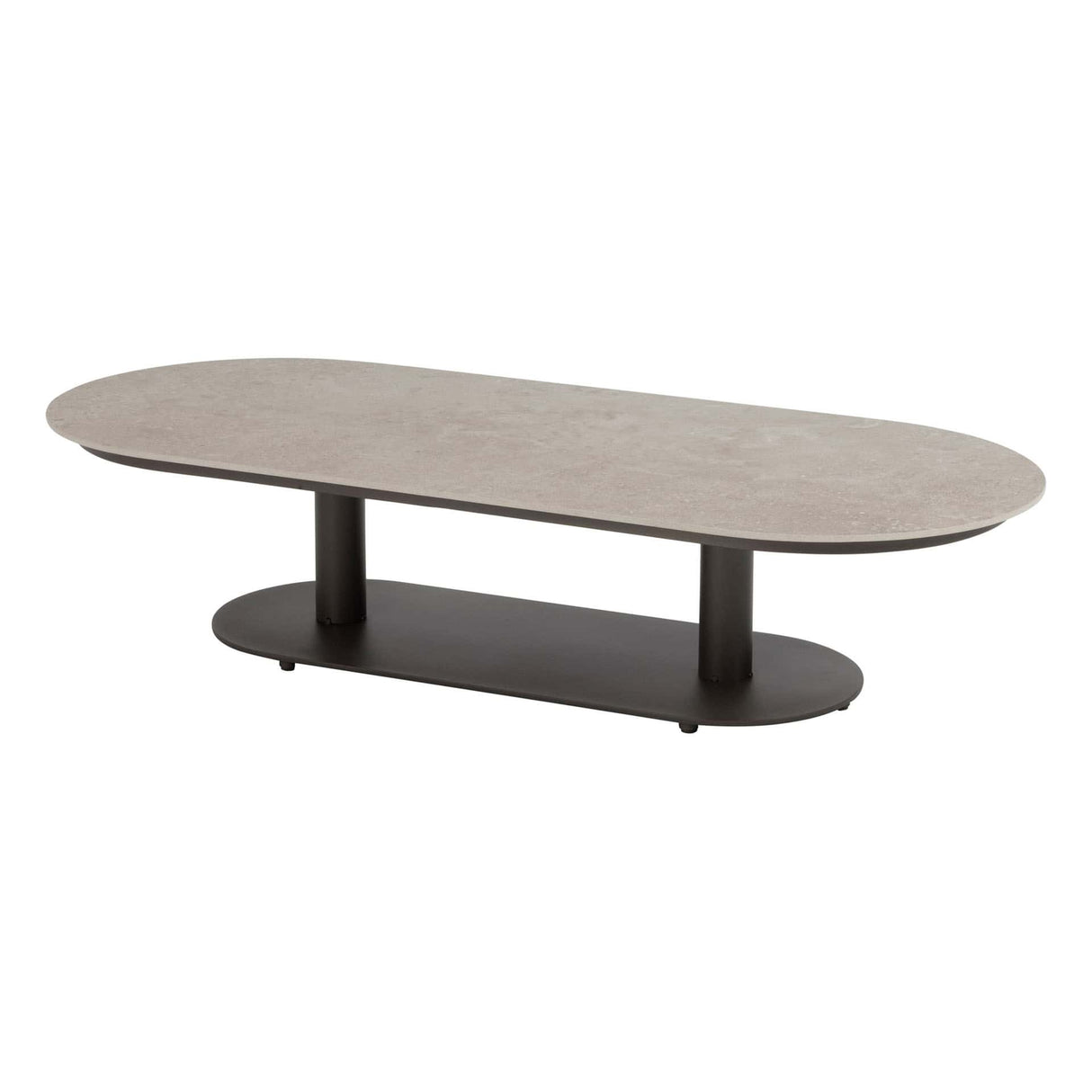 4 Seasons Outdoor Boaz ovale salontafel terre met keramisch tafelblad, 150 x 65 cm (H 35)