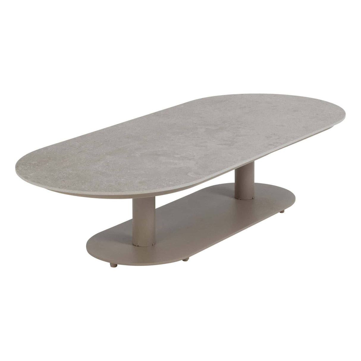 4 Seasons Outdoor Boaz ovale salontafel latte met keramisch tafelblad, 150 x 65 cm (H 35)