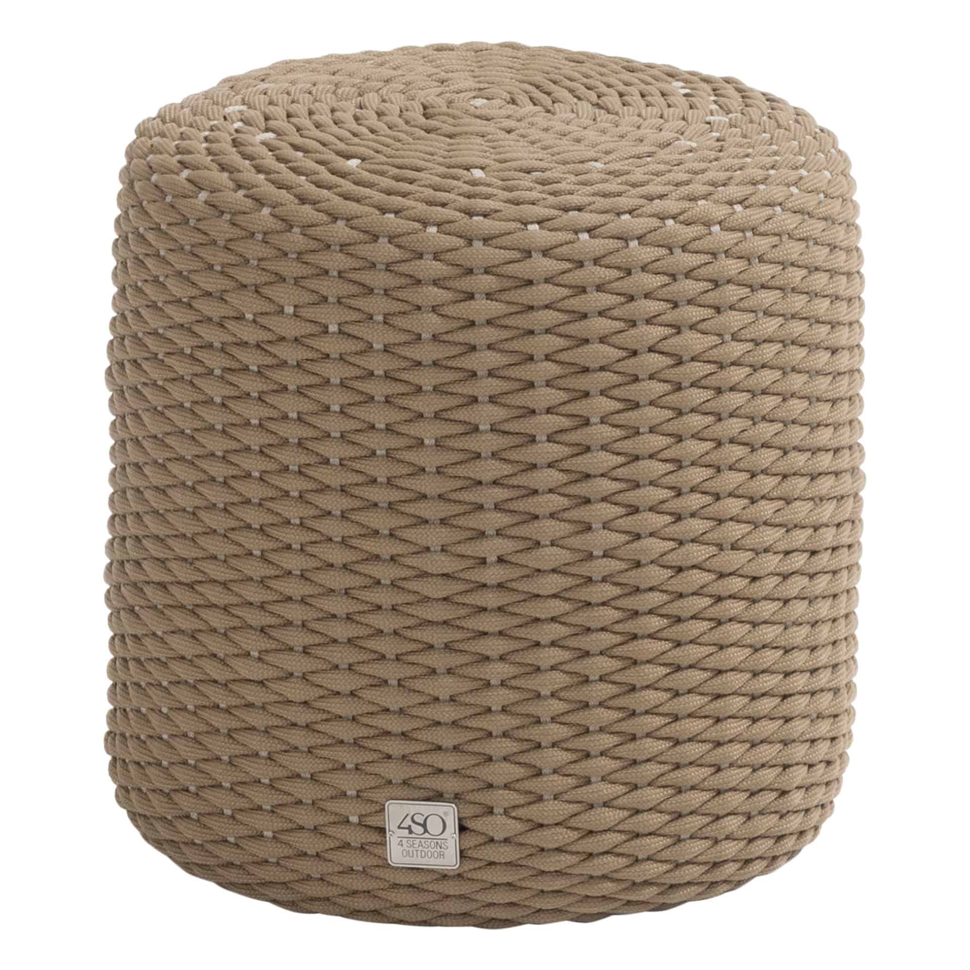 4 Seasons Outdoor Muffin poef rond 40 cm (H 42 cm), amber rope