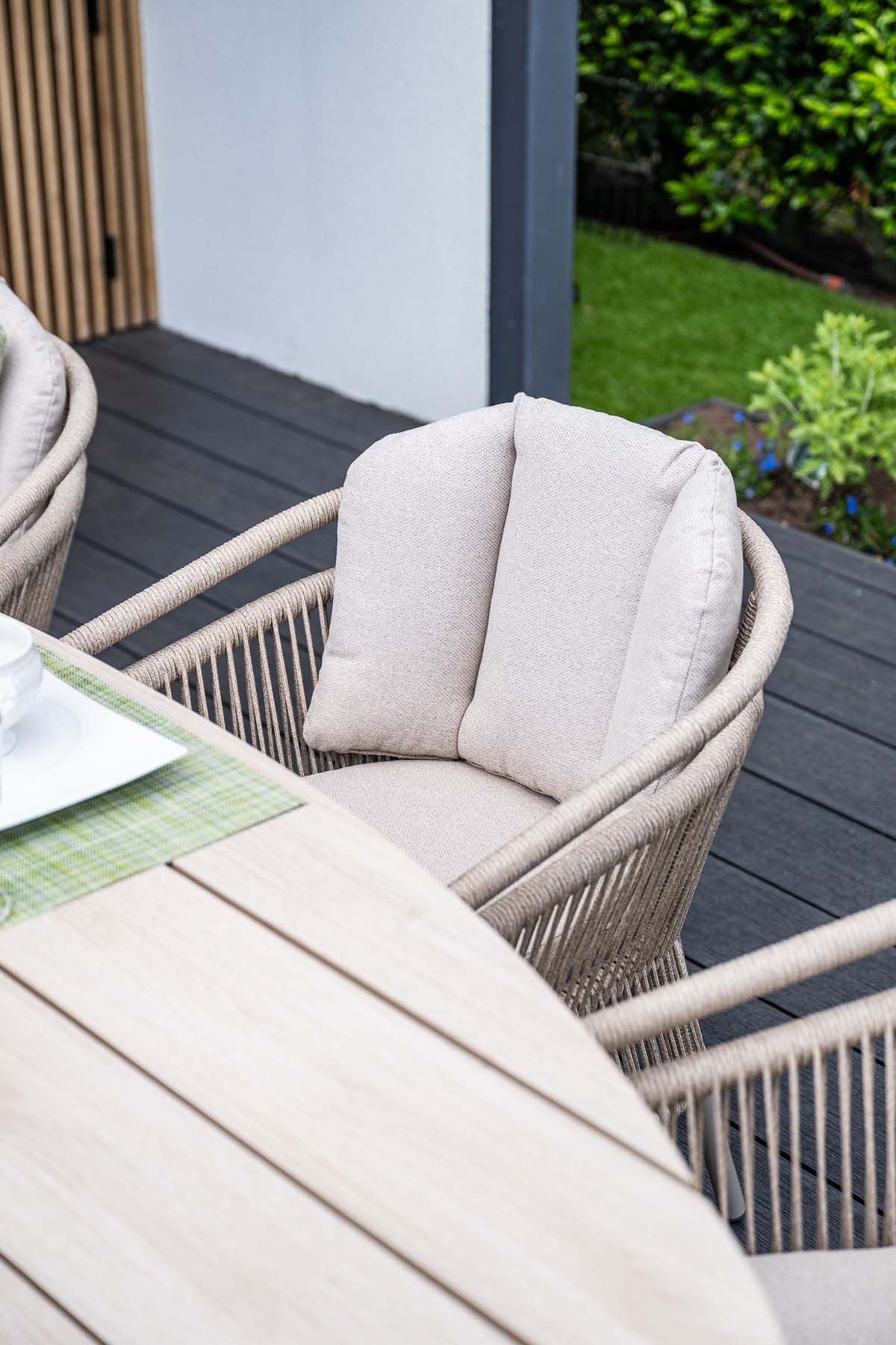 Garden Impressions Edison dining tafel ovaal 280x140xH75cm light teak polywood blad, taupe frame