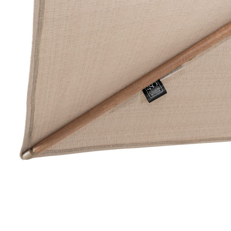 4 Seasons Outdoor Azzurro Ø300cm zand met houtlook frame stokparasol