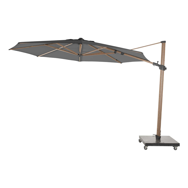 4 Seasons Outdoor Siesta Premium Ø350cm antraciet met houtlook frame