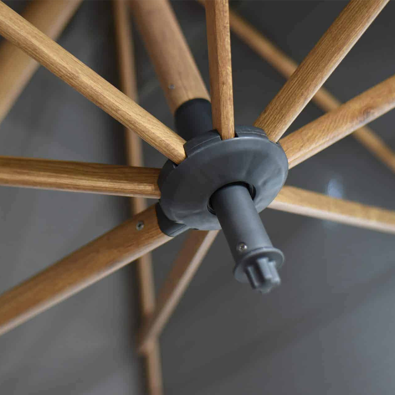 4 Seasons Outdoor Siesta Premium Ø350cm antraciet met houtlook frame