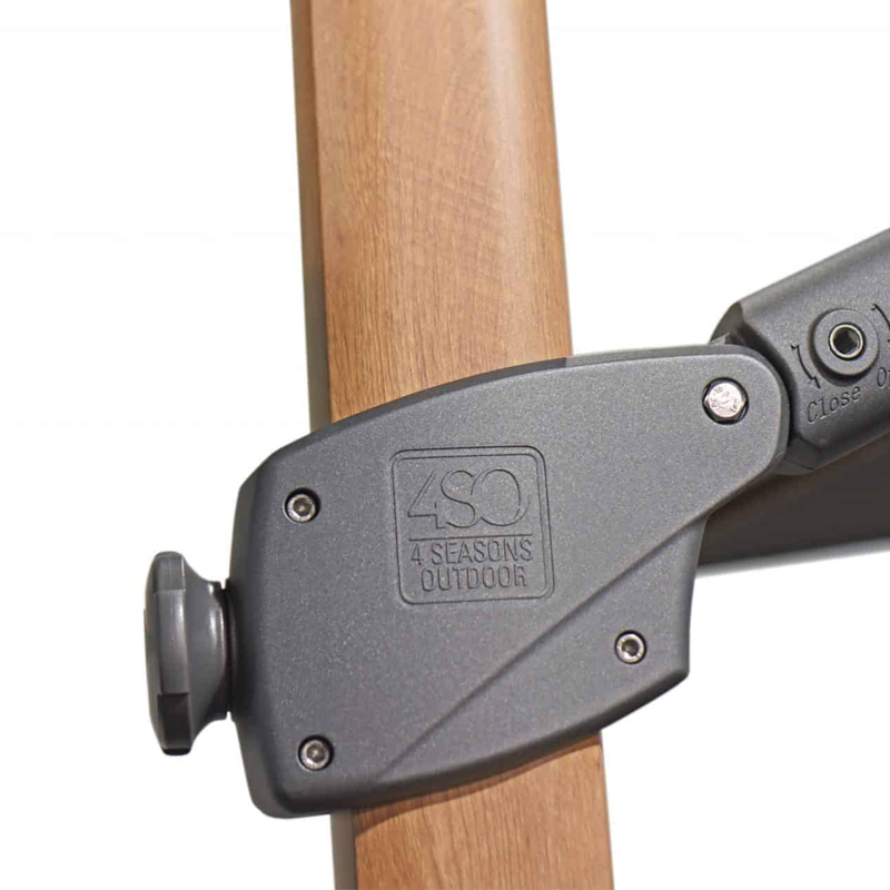 4 Seasons Outdoor Siesta Premium Ø350cm antraciet met houtlook frame