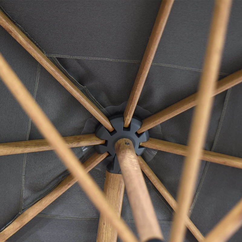 4 Seasons Outdoor Siesta Premium Ø350cm antraciet met houtlook frame