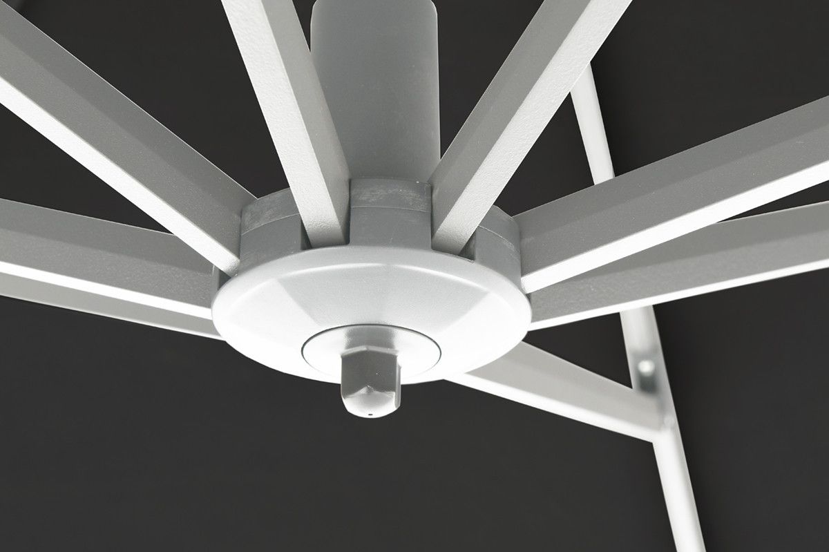 Garden Impressions Hawaii zweefparasol 300x300cm zwart-wit frame