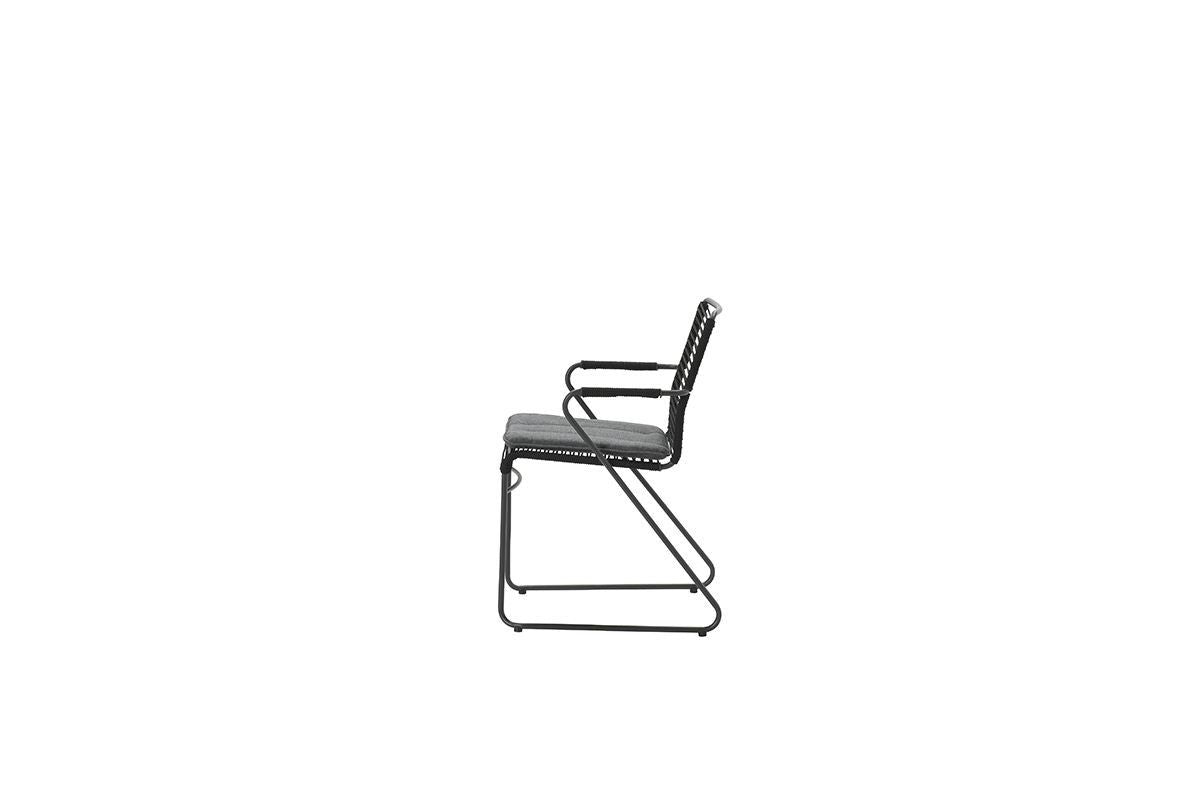 Garden Impressions Hermes stapelbare fauteuil zwart rope, zwart frame