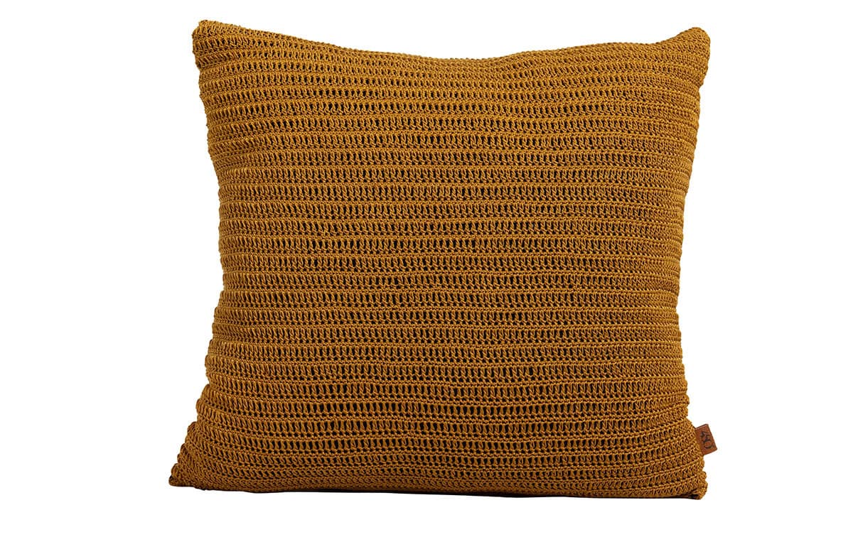 4 Seasons Outdoor Pillow gehaakt, 60 x 60 cm caramel