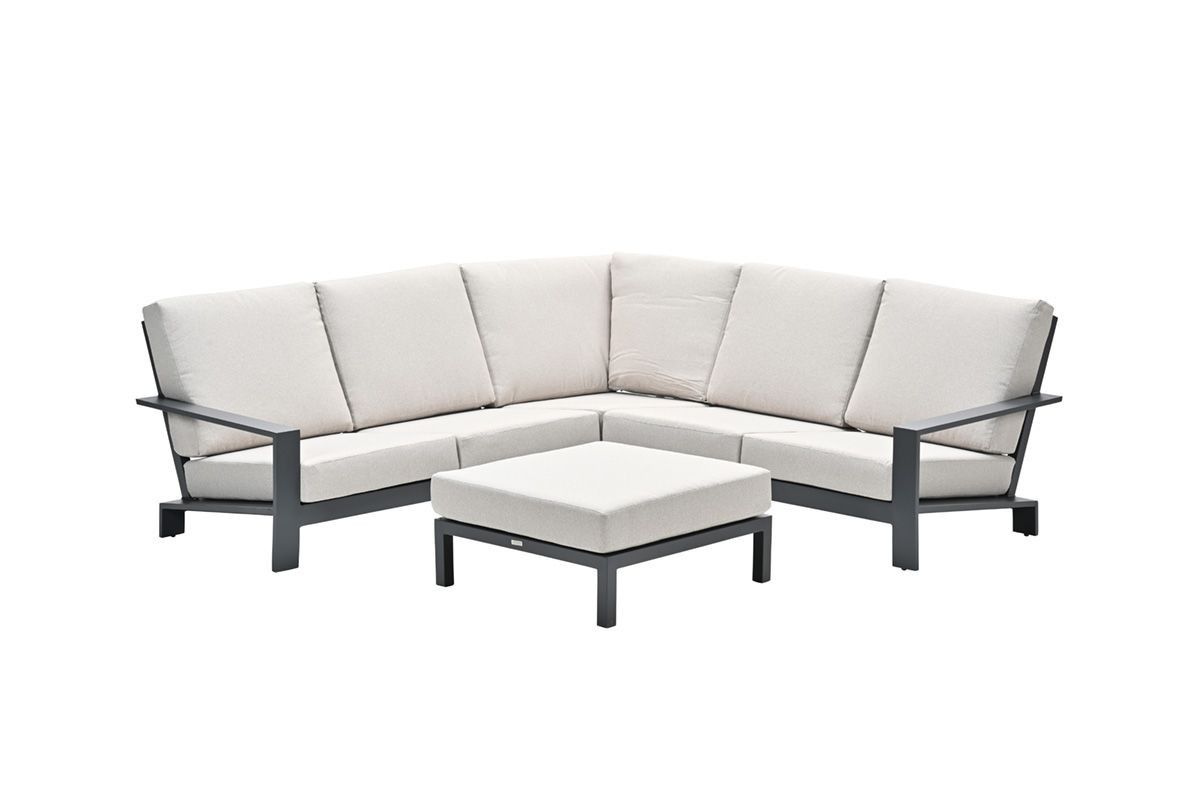 Garden Impressions Lincoln loungeset 4 dlg.desert sand, carbon black frame met hocker