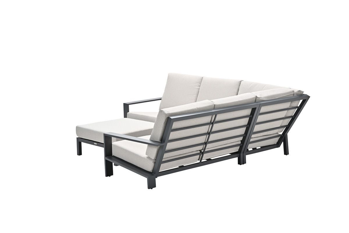 Garden Impressions Lincoln loungeset 4 dlg.desert sand, carbon black frame met hocker
