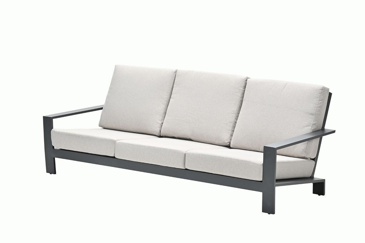 Garden Impressions Lincoln 3 zits bank 230cm desert sand, carbon black frame