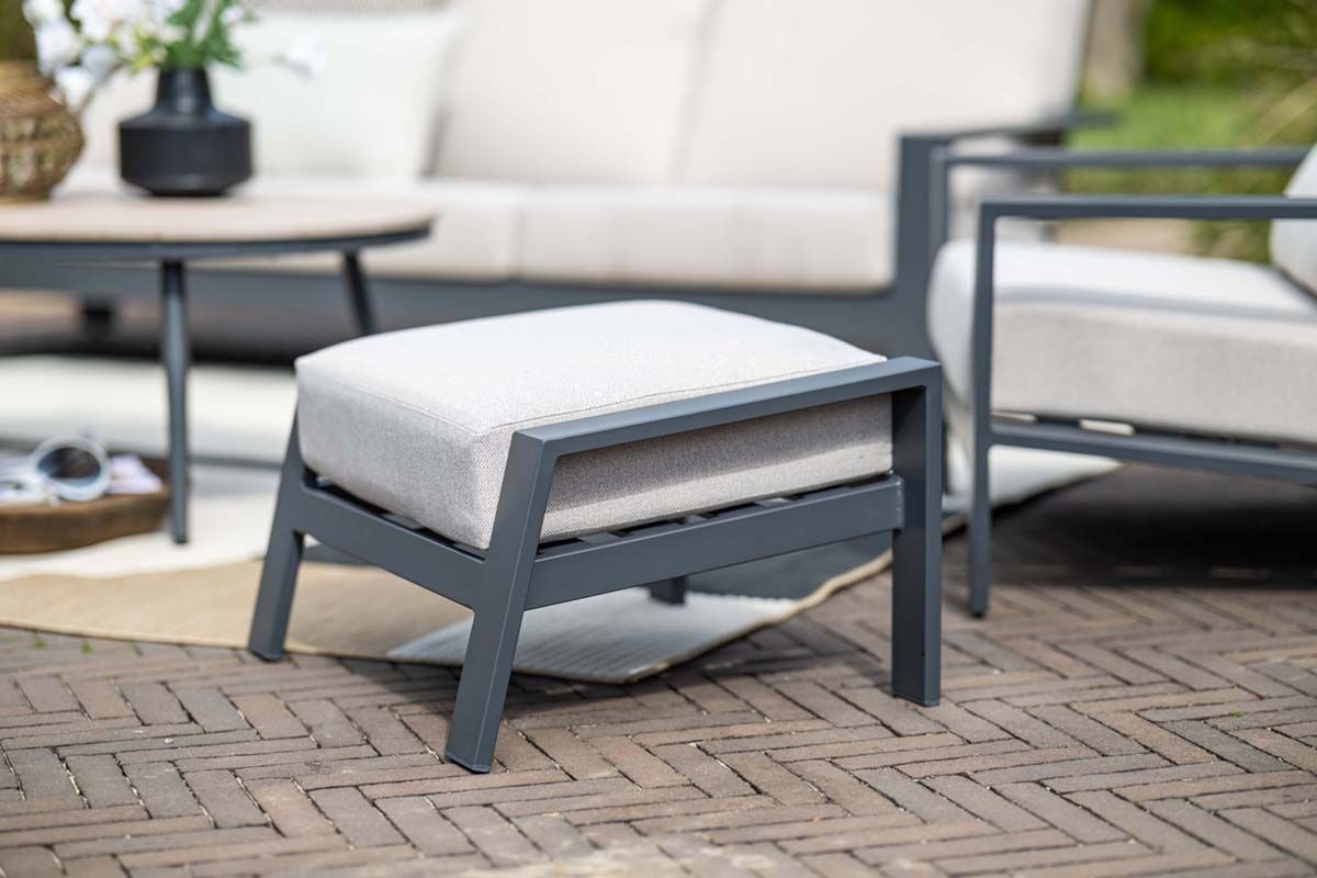 Garden Impressions Lincoln voetenbank desert sand, carbon black frame