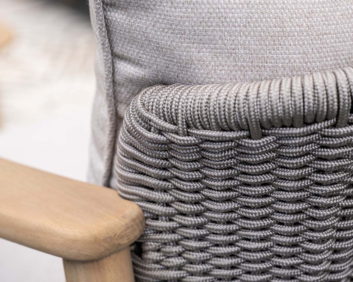 Garden Impressions Eclipse loungeset 4 dlg. acasia white wash-rope taupe/grey sand