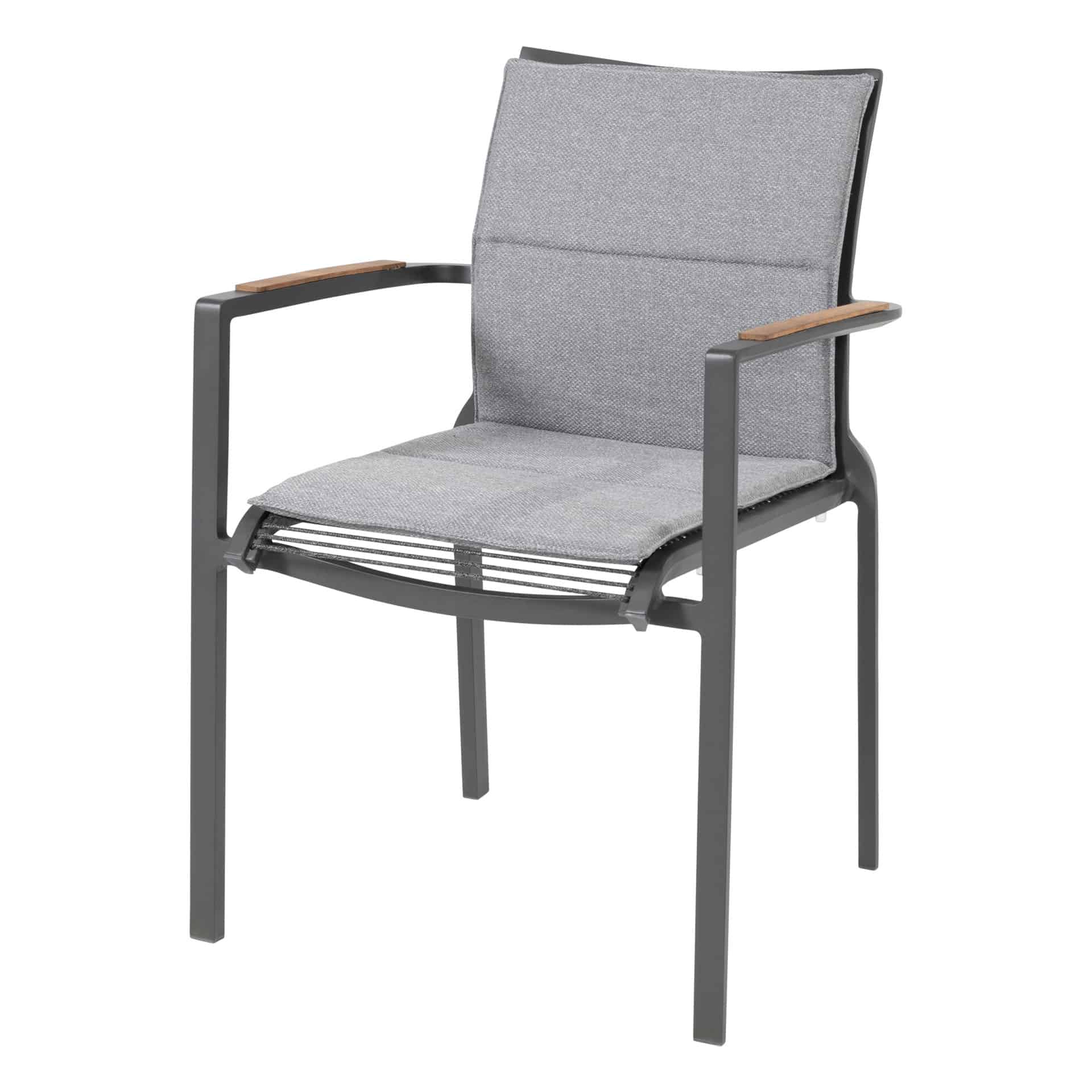 Taste 4SO Melbourne stapelbare dining stoel antraciet, rope incl. zitkussen