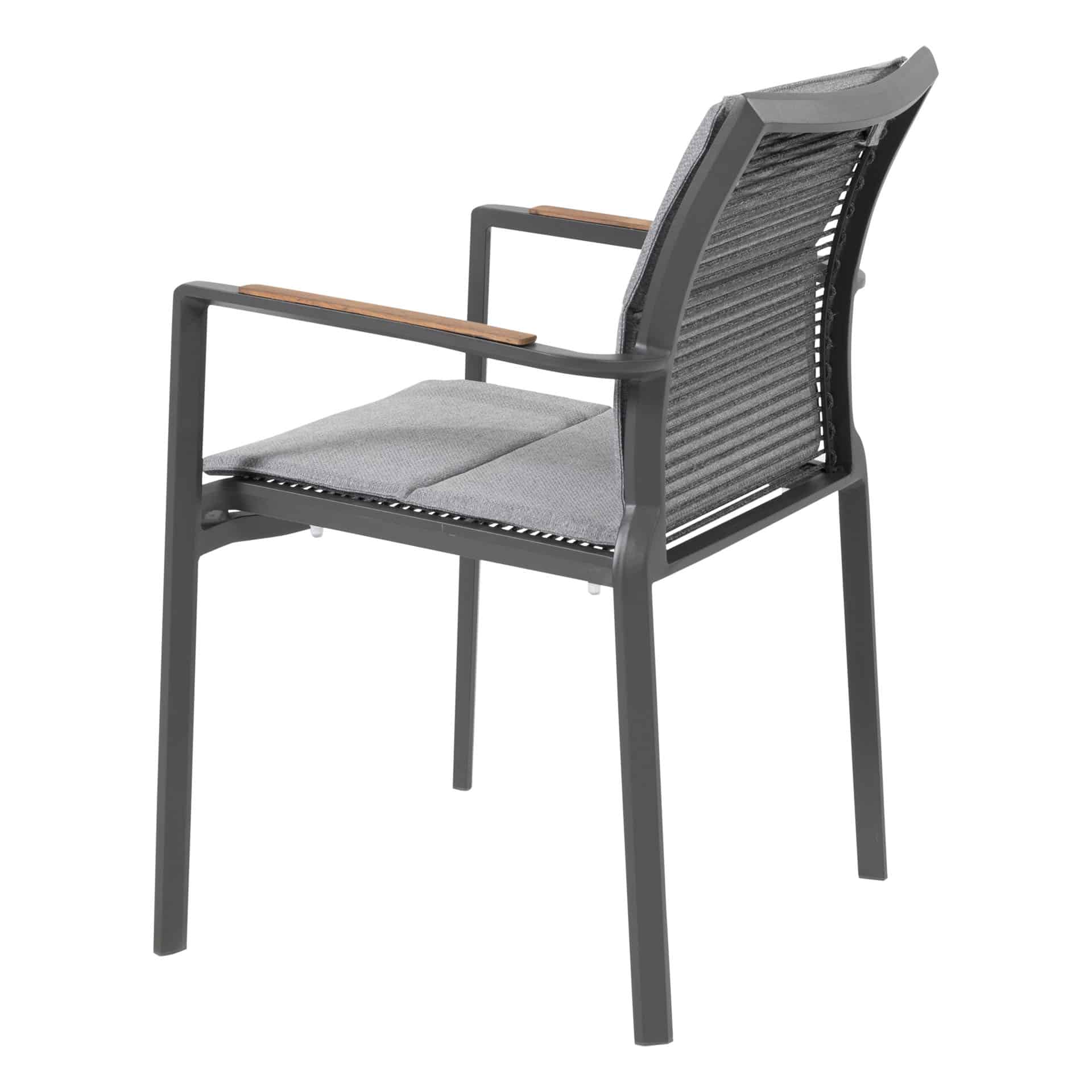 Taste 4SO Melbourne stapelbare dining stoel antraciet, rope incl. zitkussen