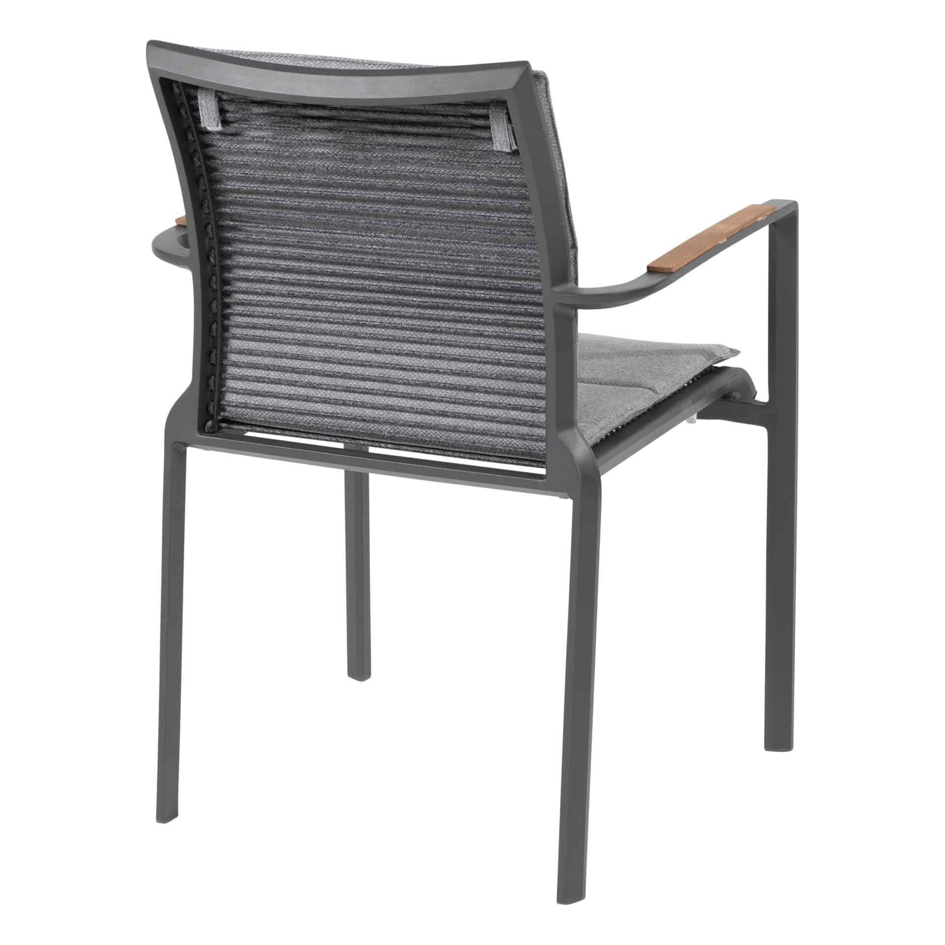 Taste 4SO Melbourne stapelbare dining stoel antraciet, rope incl. zitkussen