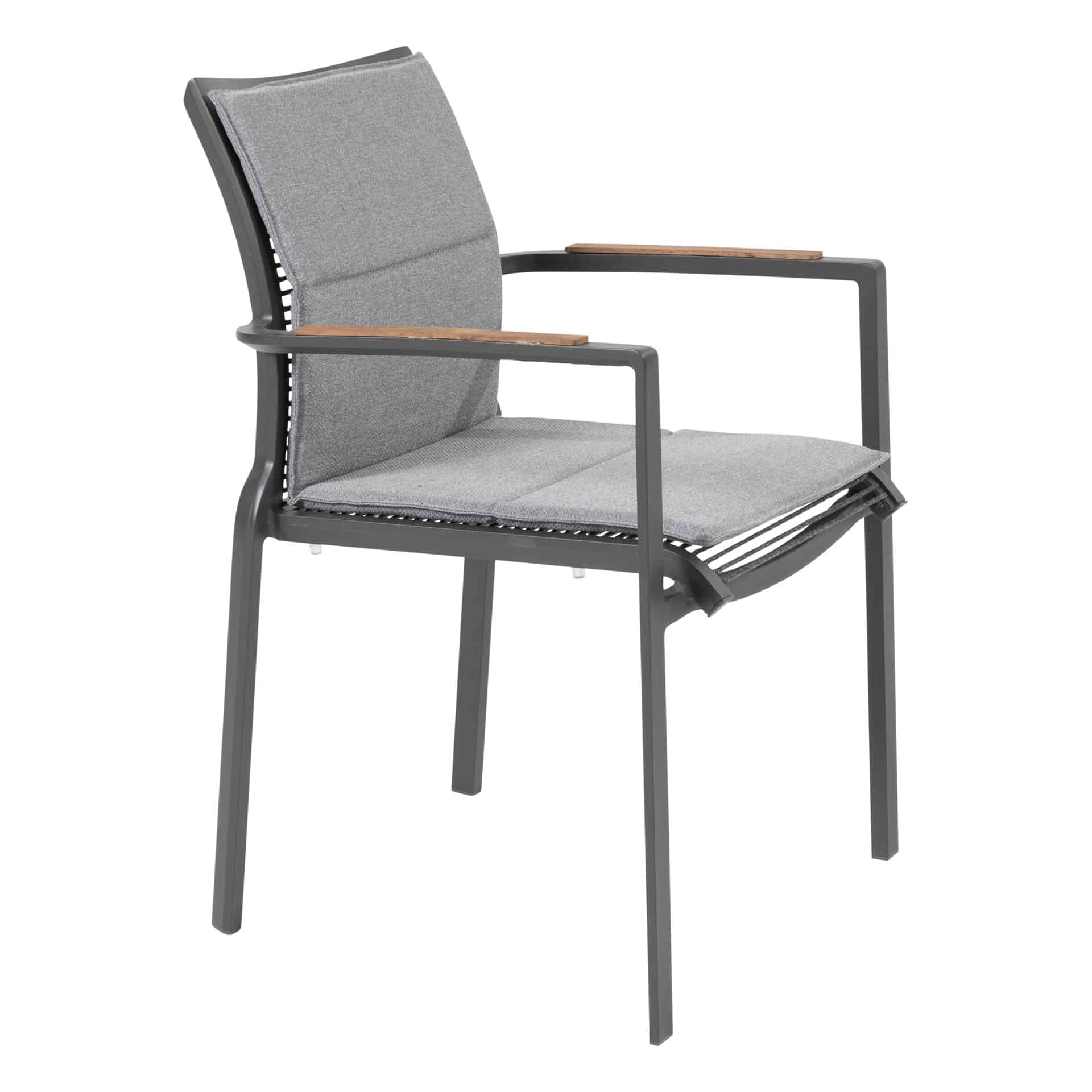 Taste 4SO Melbourne stapelbare dining stoel antraciet, rope incl. zitkussen