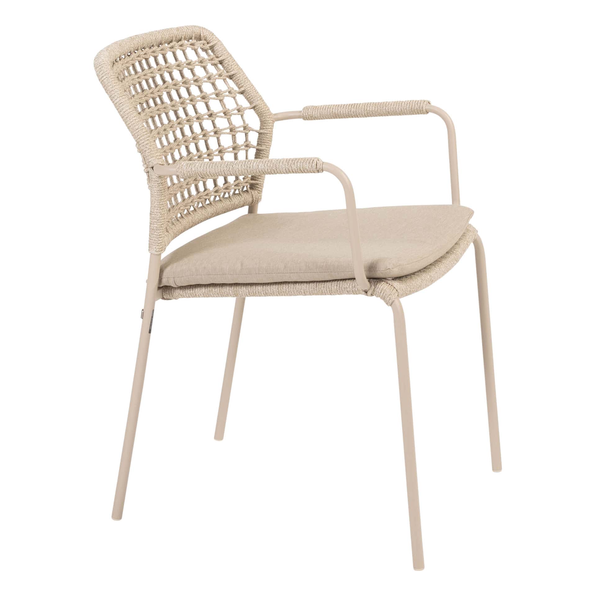 Taste 4SO Barista stapelbare dining stoel latte incl. kussen