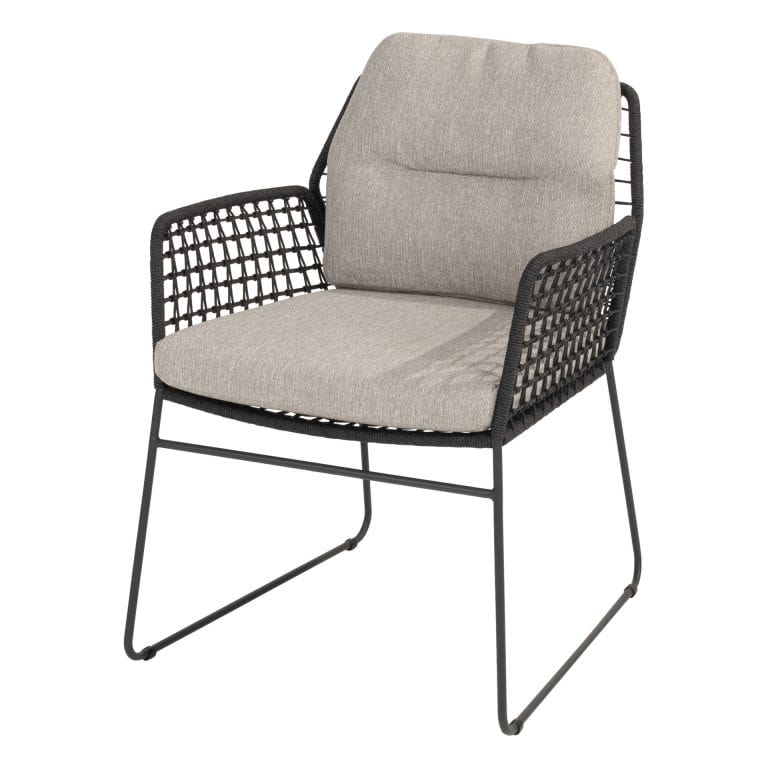 Taste 4SO Rhodos dining stoel + Prado tafel met keramisch tafelblad barrel antraciet 240 cm