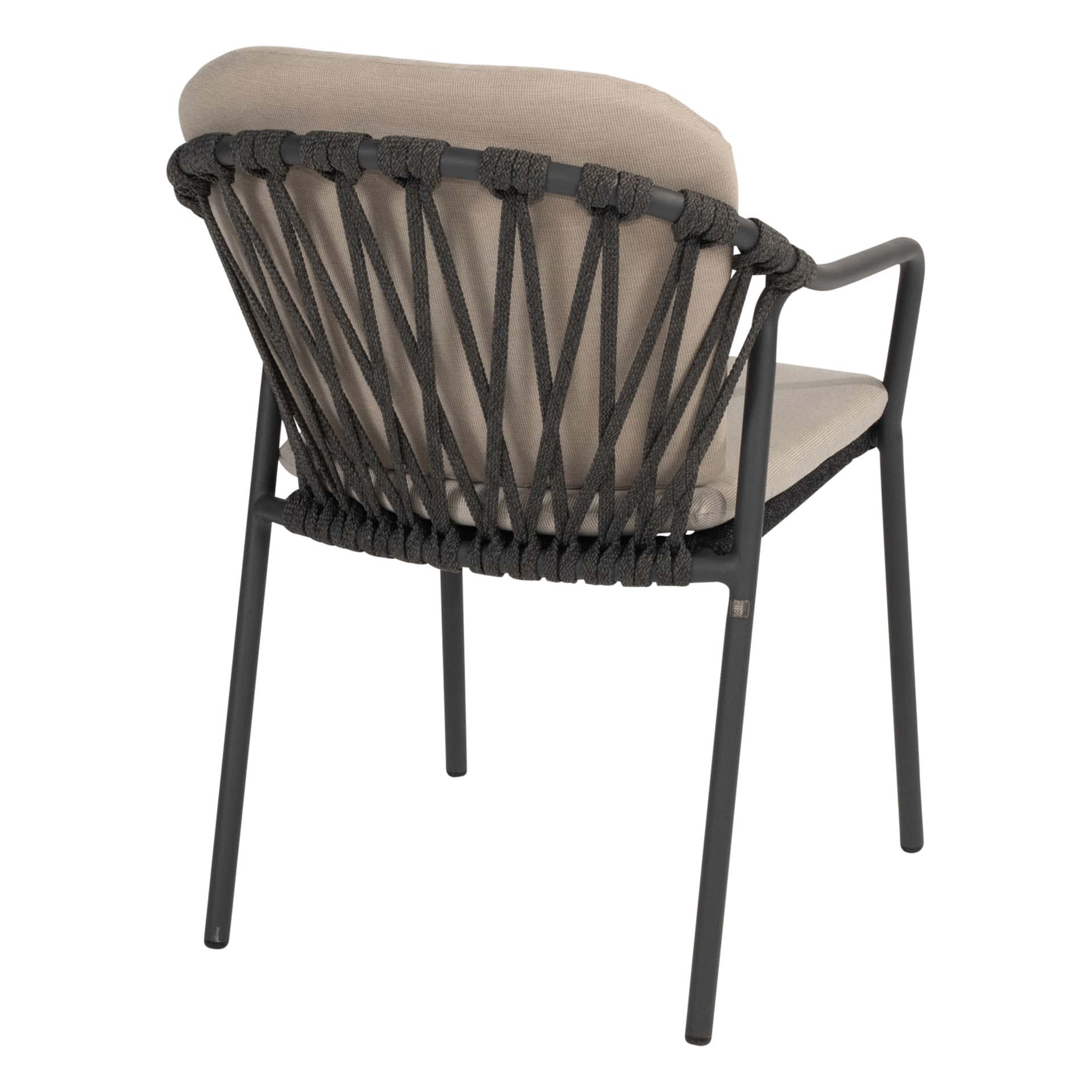 Taste 4SO Manitoba stapelbare dining stoel antraciet incl. 2 kussens