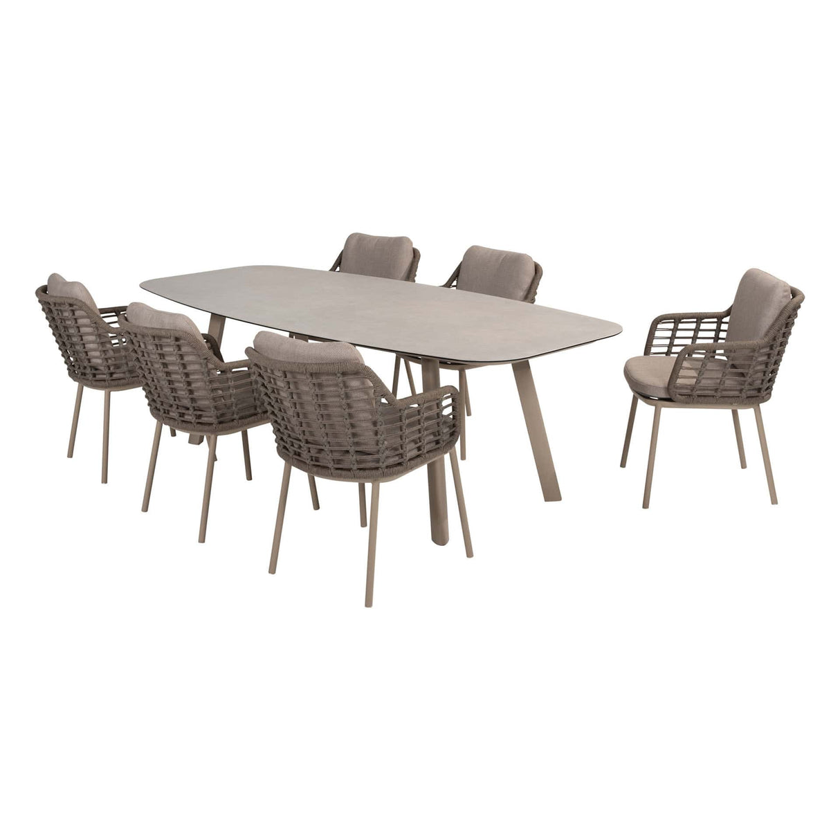 Taste 4SO Puglia dining stoel + Manolo tafel latte met geprint keramiek tafelblad 240 cm