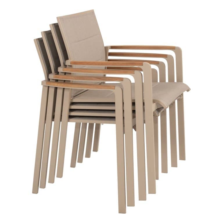 Taste 4SO Cortina stapelbare dining stoel latte