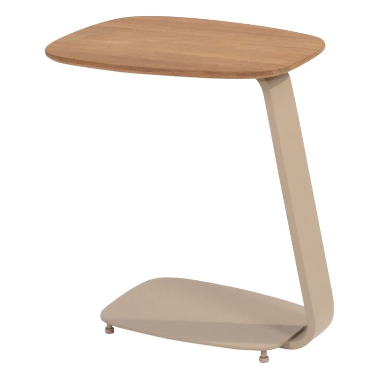 Taste 4SO Gentle bijzettafel latte met teak tafelblad