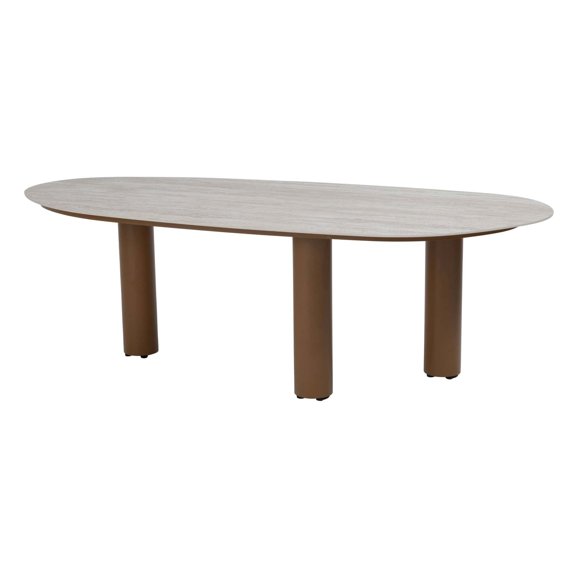 Taste 4SO Estate eettafel amber met keramiek travertin tafelblad 240×105 cm