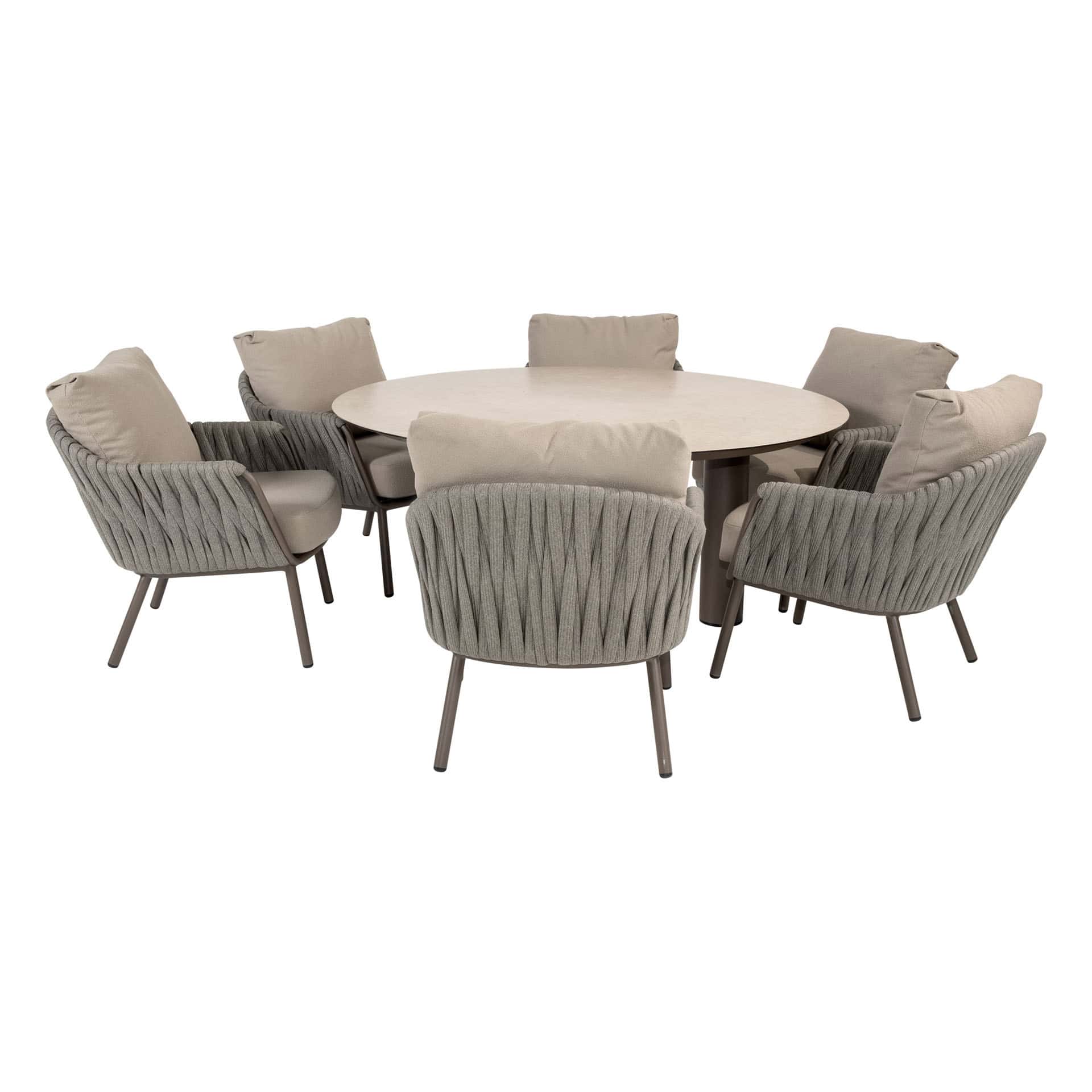 Taste 4SO Cannes low dining + Donato low dining tafel 160 cm Ø terre