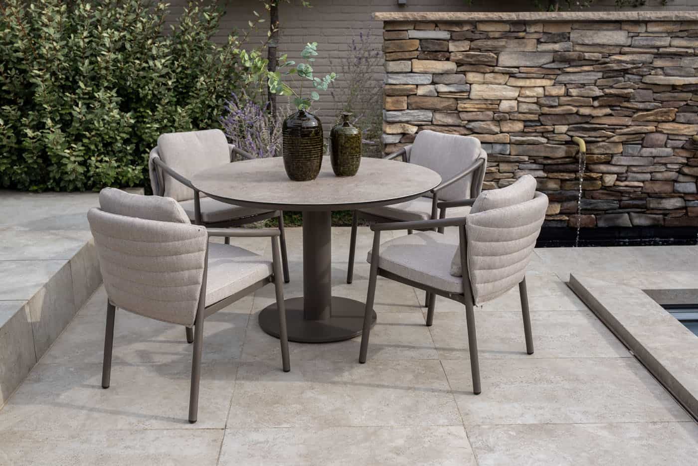 Taste 4SO Sarah eettafel terre met printed keramiek top 120 cm Ø