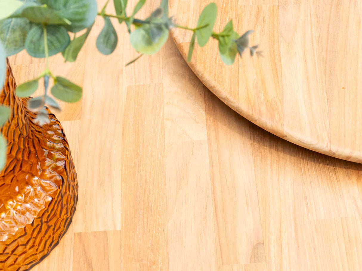 4 Seasons Outdoor June salontafel caramel met teak tafelblad 45 cm Ø (H 55)