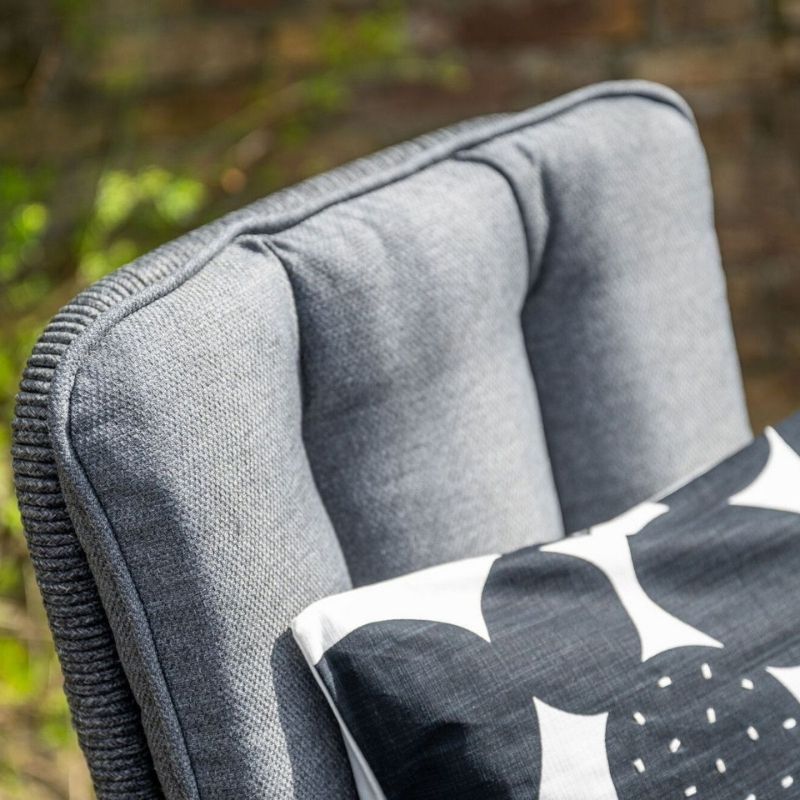 Garden Impressions Venice dining fauteuil, rope donker grijs, zwart frame