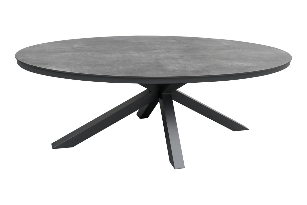 Lifestyle Brescia ovaal HPL tafel 220x115cm antraciet