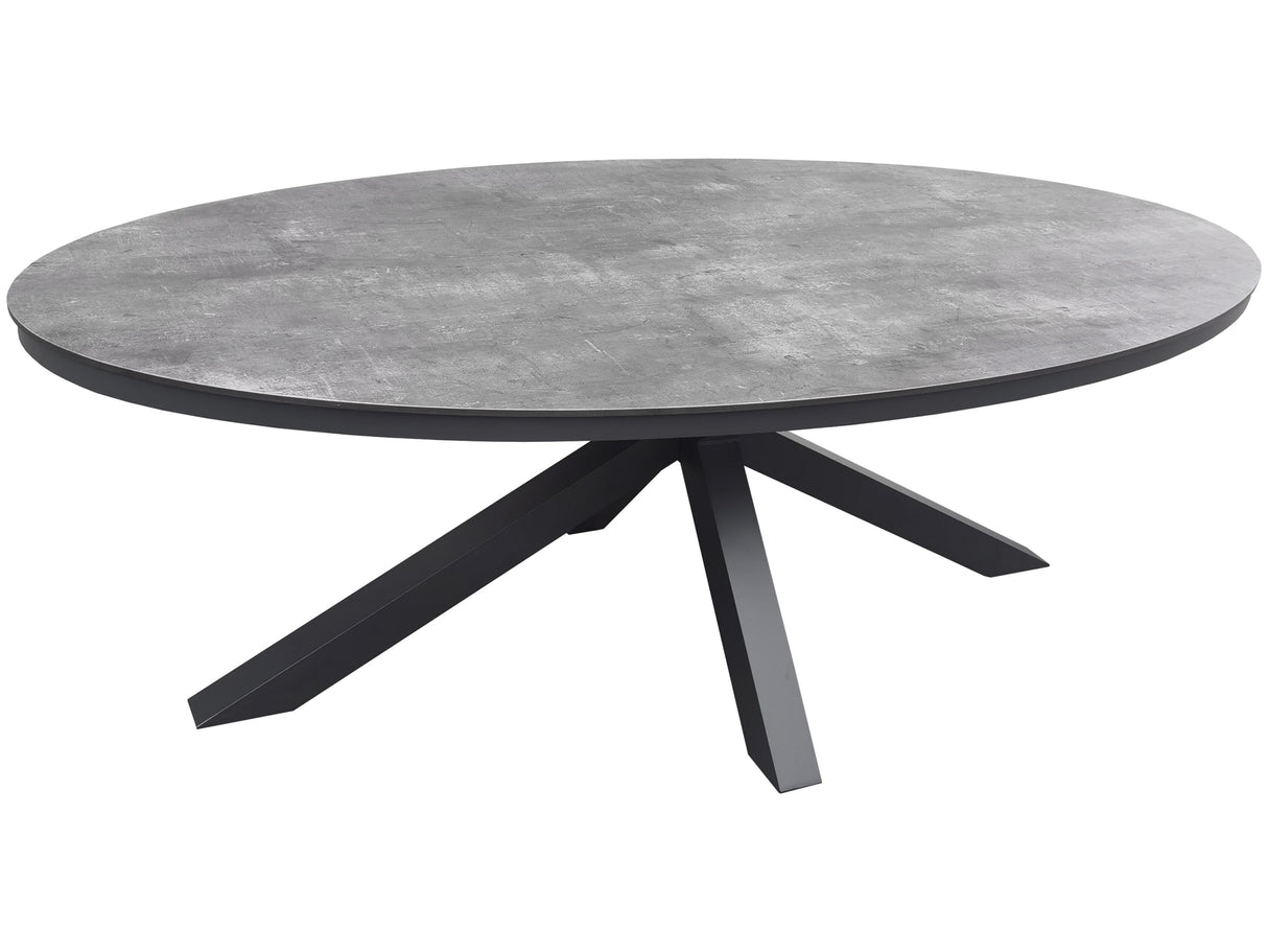 Lifestyle Brescia ovaal HPL tafel 220x115cm antraciet