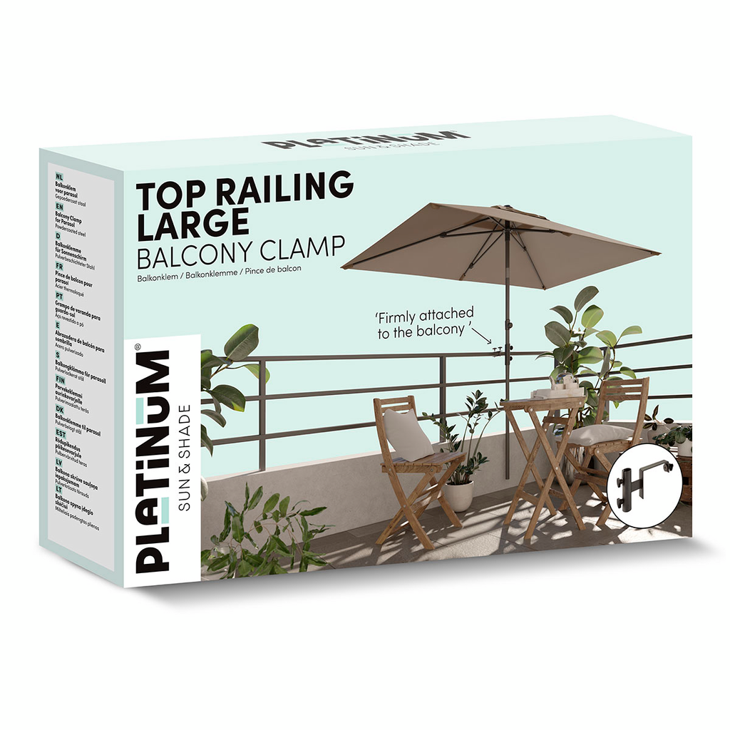 Platinum top railing 18cm, Ø38mm antraciet