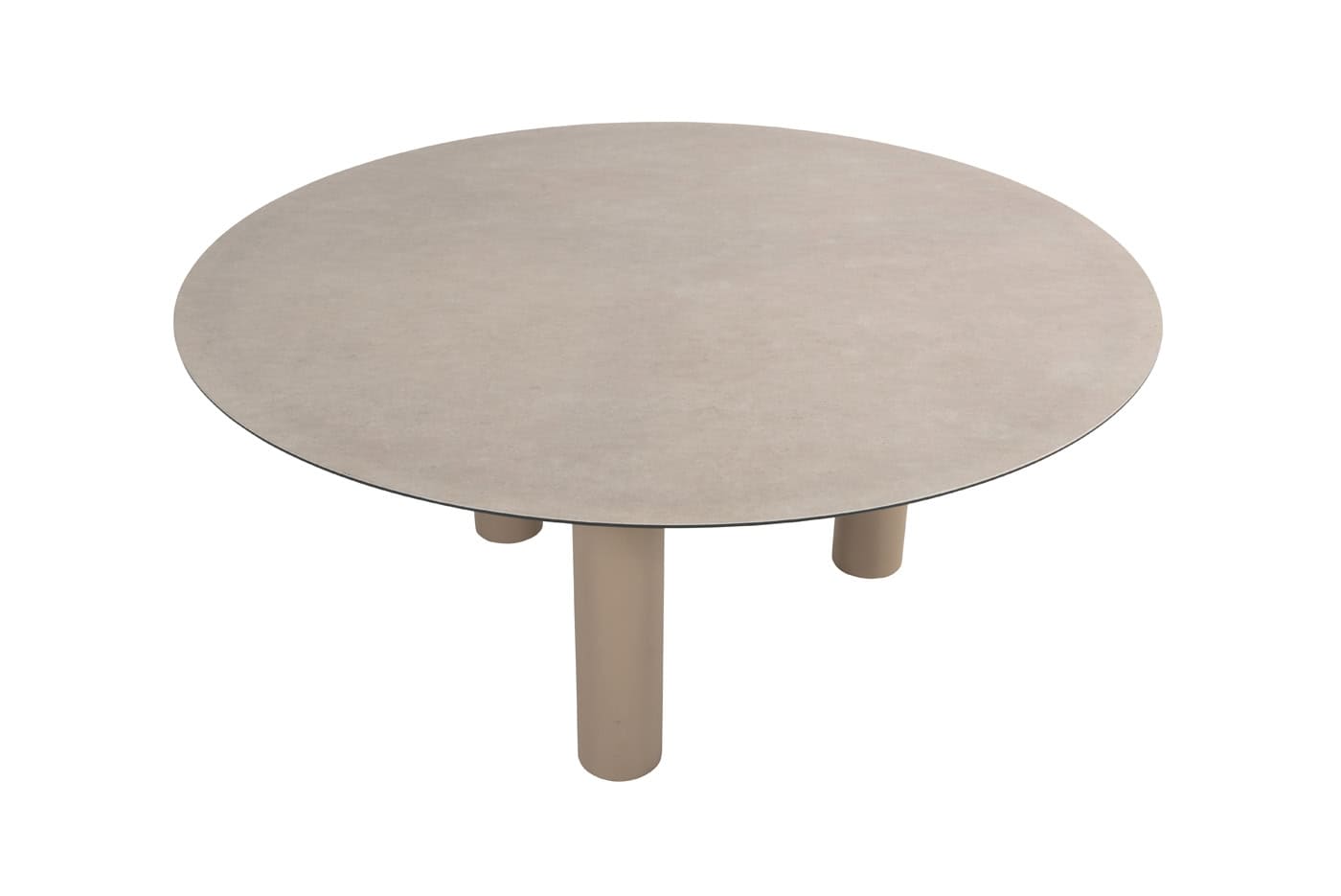 Taste 4SO Puglia low dining stoel + Donato low dining tafel 160 Ø cm latte