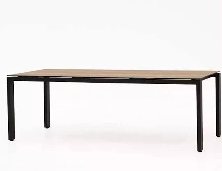 4 Seasons Outdoor Goa onderstel + HPL tafelblad 160 x 95 cm. teak patroon