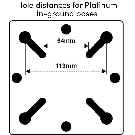 Platinum in-groud base adaptor antraciet