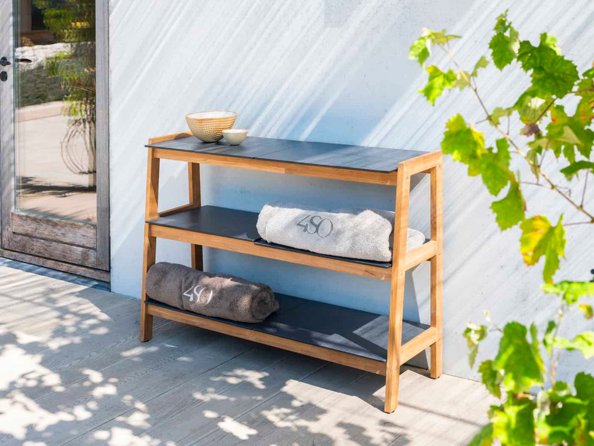 4 Seasons Outdoor Liv teak tuinkast met 3 HPL planken