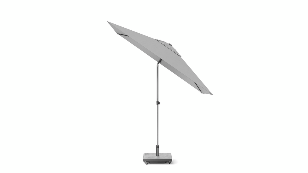 Platinum stokparasol Lisboa 210x150 antraciet frame licht grijs doek