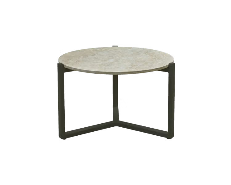 Applebee Monaco coffee table dia. 60x41h cm, base alu Black, top HPMS Cream